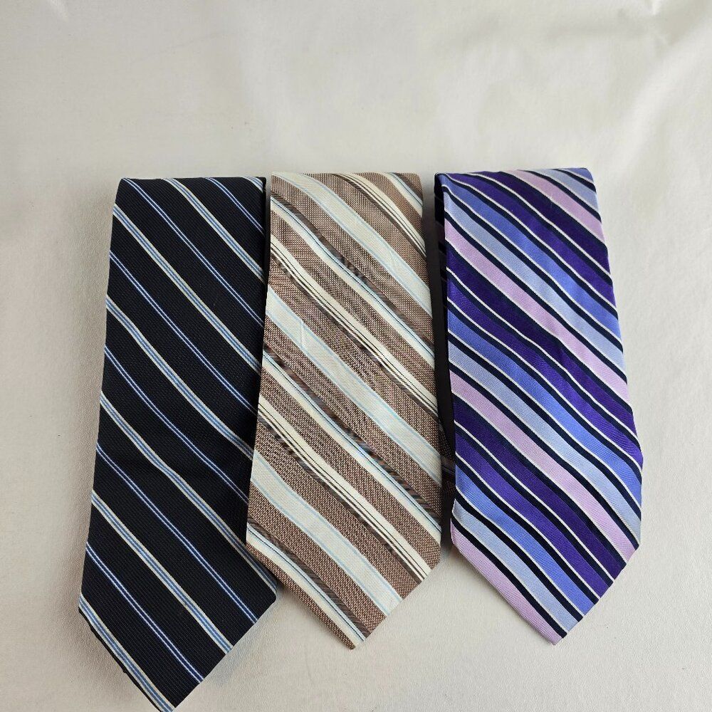 Express Tie Mens Multi Striped Necktie Multicolor Business Striped Classic Silk